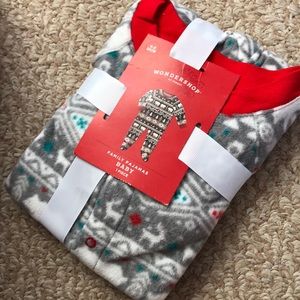 Xmas fleece button up footed sleeper pajamas